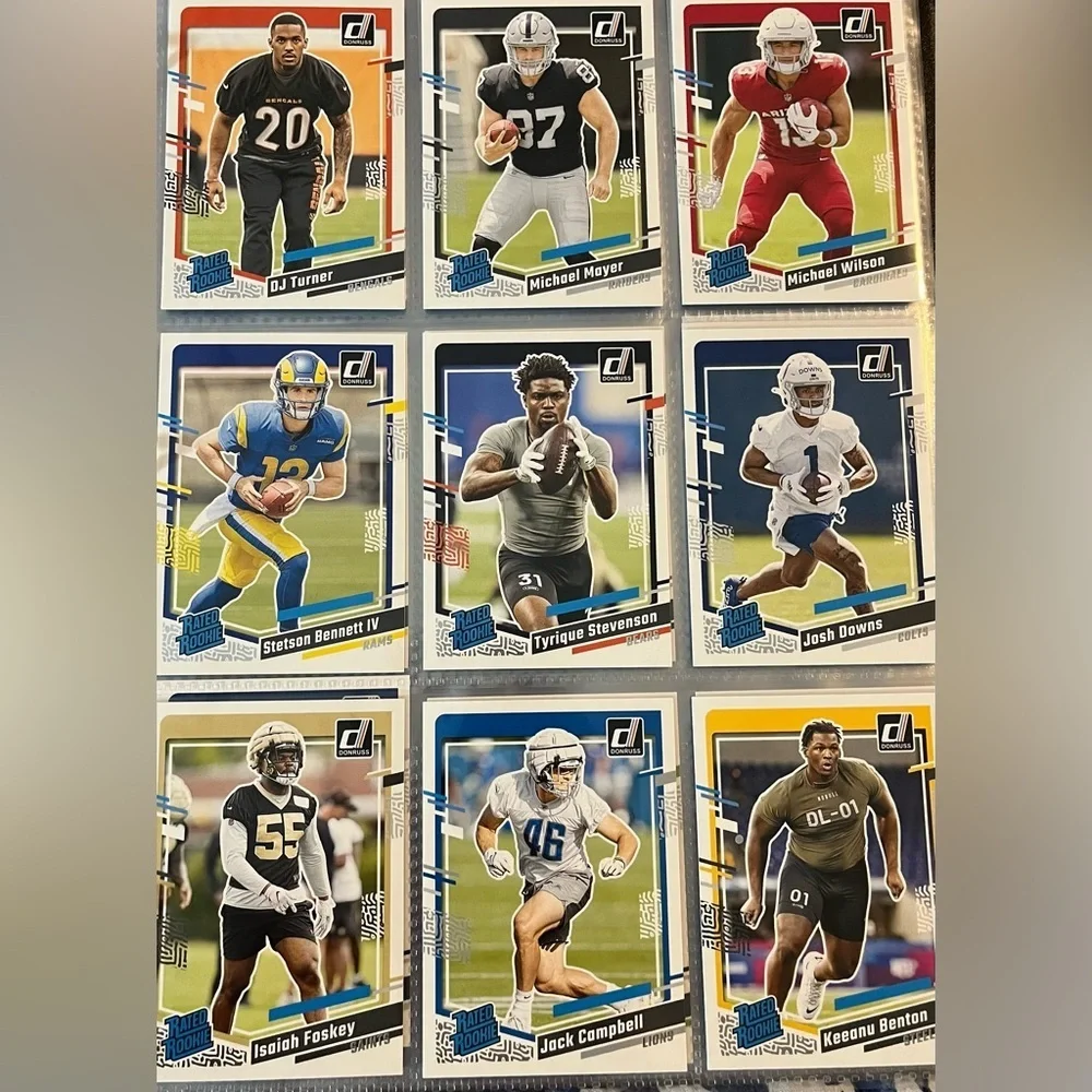 ⭐️ 🏈 2023 Rookie Cards Panini Donruss Football Cards -Over 95 Rated Rookies #B2